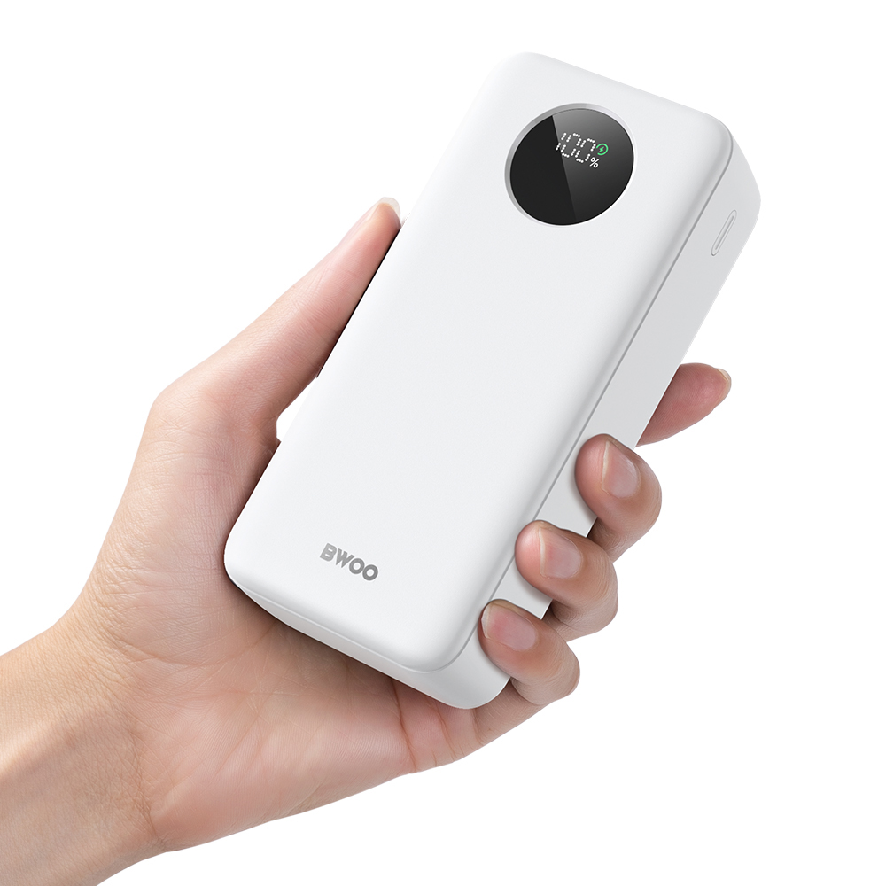 BWOO Power bank 22,5W, 30000 mAh z wy�wietlaczem LCD, bia�y / 4