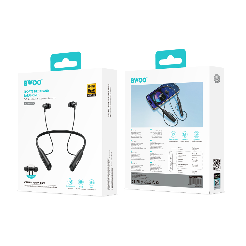 BWOO S�uchawki douszne na szyj� BT5.3 BW870 czarne / 4