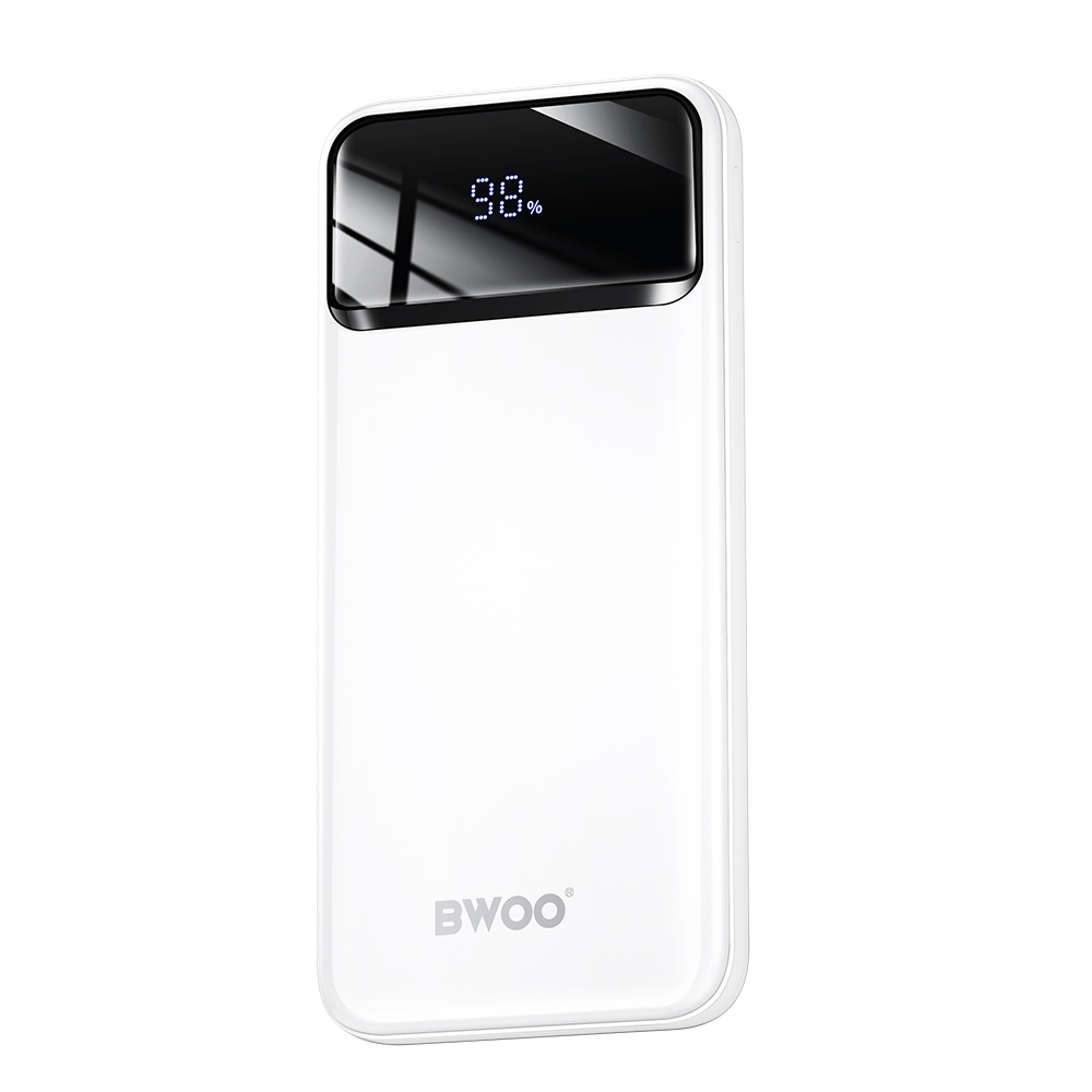 BWOO Ultra cienki power bank 22,5W, 10000 mAh, bia�y