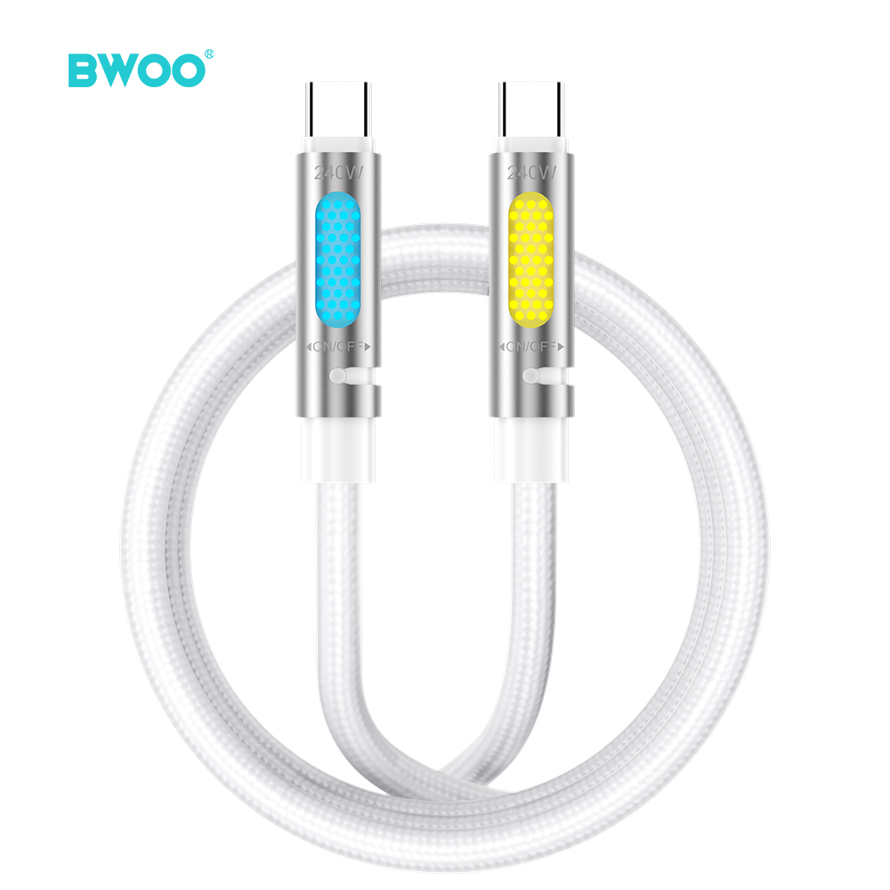 BWOO X325C-C zapachowy kabel USB-C - USB-C 240W bia�y