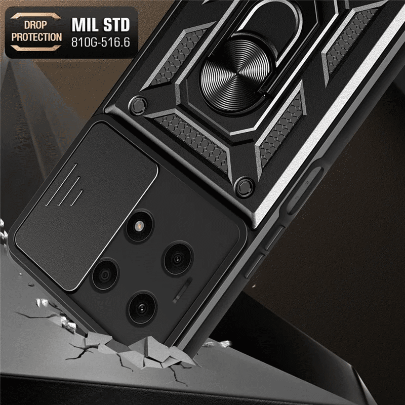 Pokrowiec Camshield Case czarny Honor X8a / 6 Pokrowiec Camshield Case czarny Honor X8a / 6