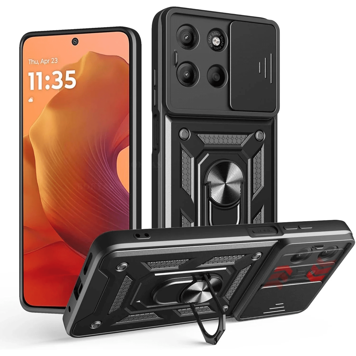 Pokrowiec Camshield Case czarny Motorola Moto G56