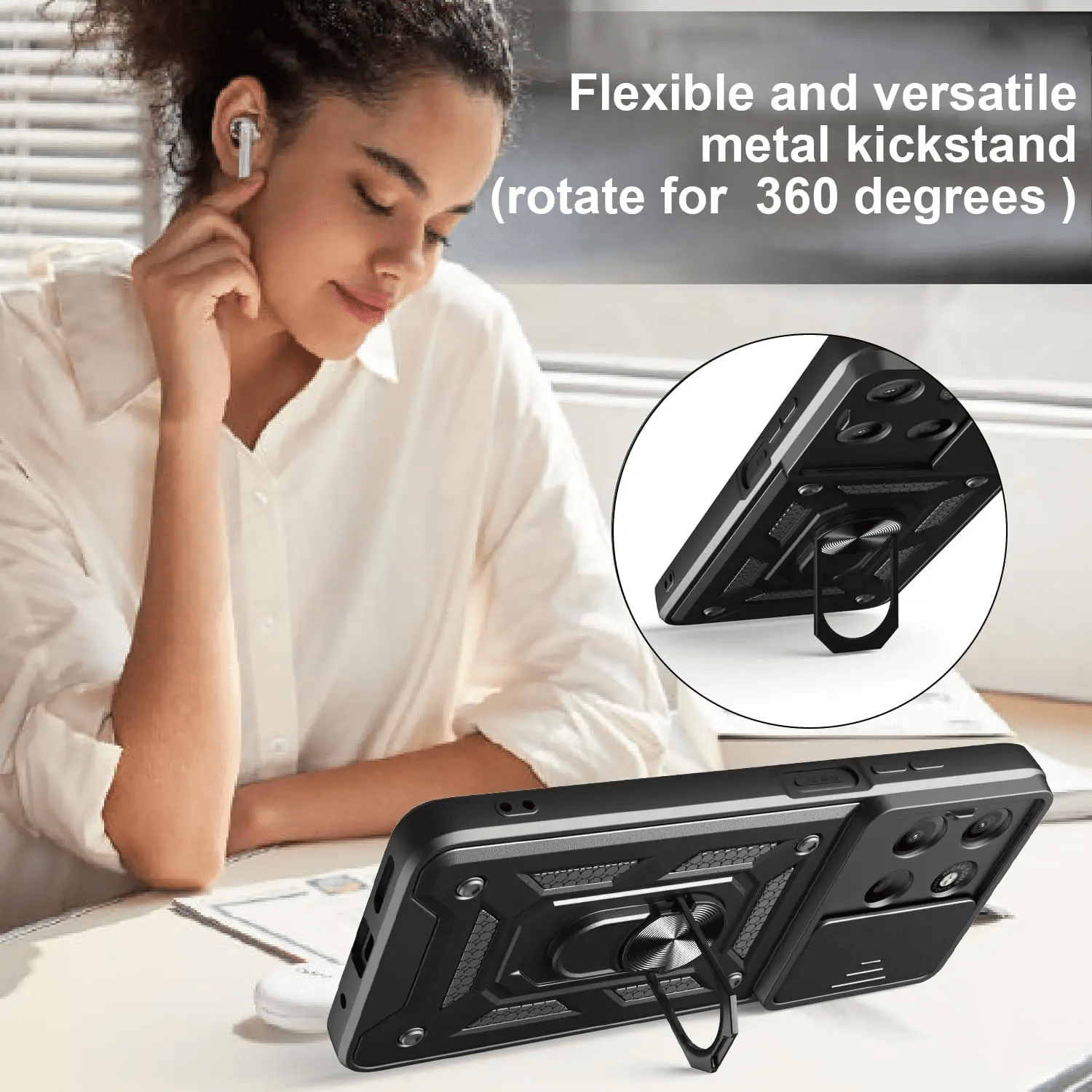 Pokrowiec Camshield Case czarny Motorola Moto G56 / 5