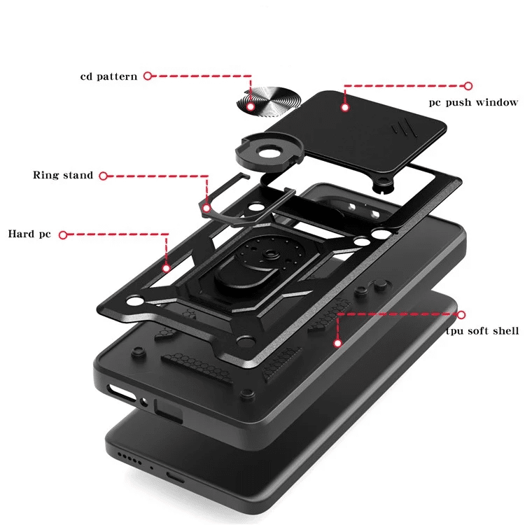 Pokrowiec Camshield Case czarny Xiaomi Redmi Note 14 5G / 8