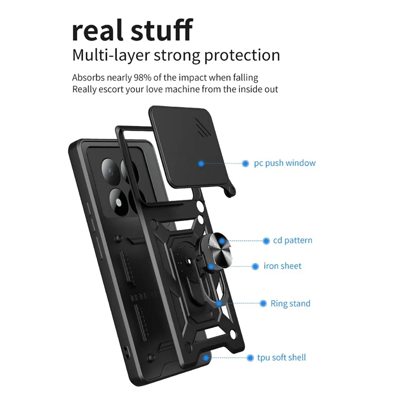 Pokrowiec Camshield Case czarny Xiaomi Redmi Note 15 Pro Plus 5G / 7 Pokrowiec Camshield Case czarny Xiaomi Redmi Note 15 Pro Plus 5G / 7