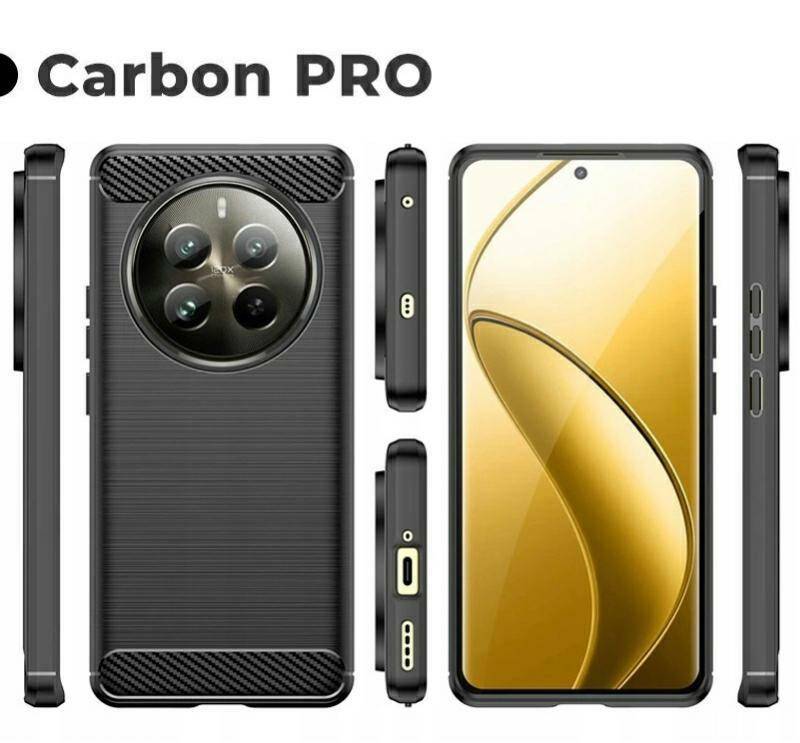 Pokrowiec Carbon Pro czarny Realme 12 Plus 5G / 4