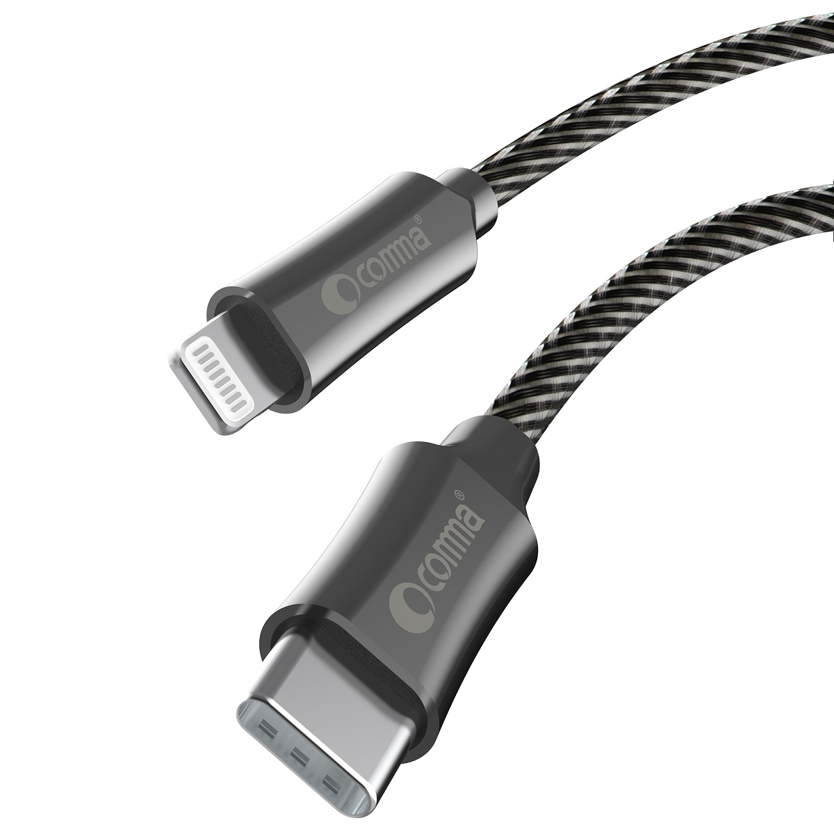 Comma kabel Jub MFi USB-C - Lightning 3A 1,5m szary / 3
