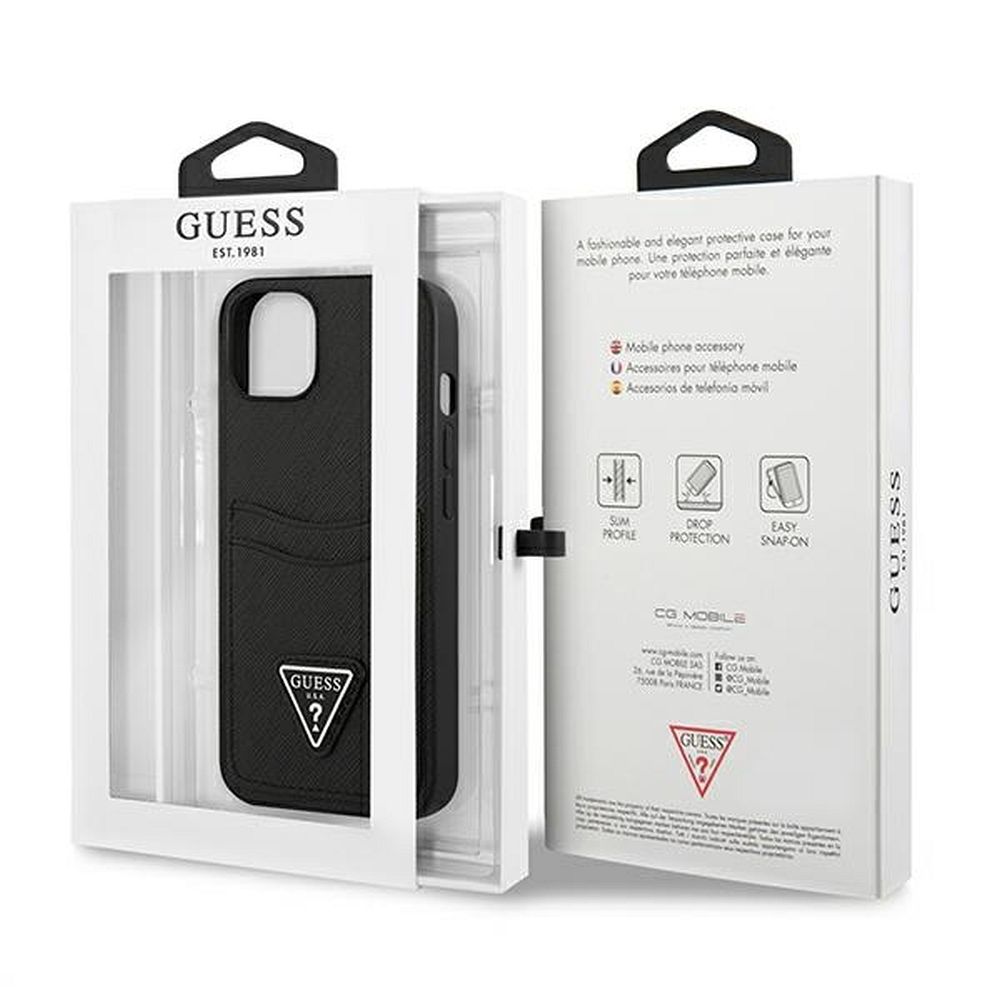  czarna Saffiano Double Card Triangle Apple iPhone 13 / 8