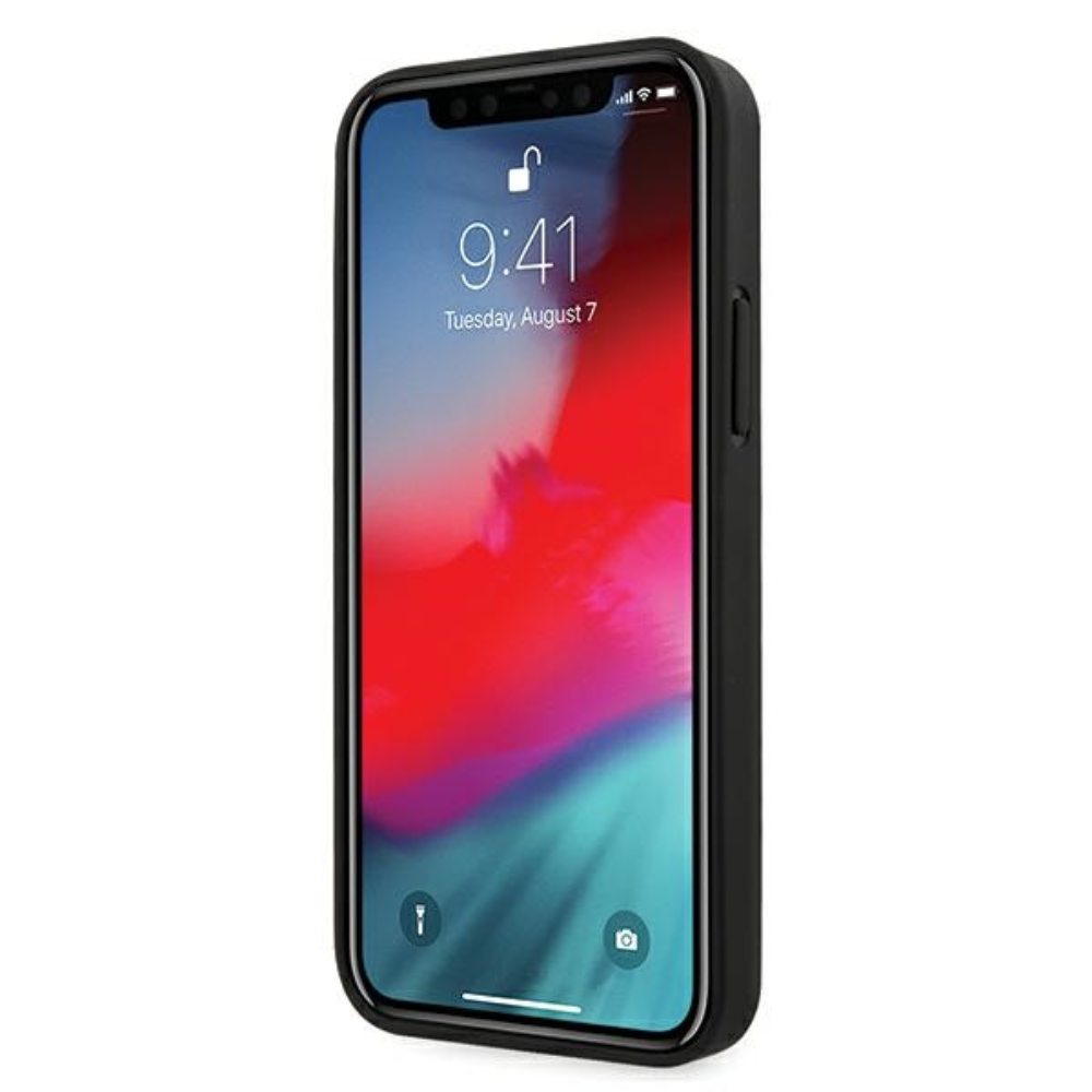  czarne hard case Saffiano Iconic Metal Apple iPhone 12 Pro (6.1 cali) / 2