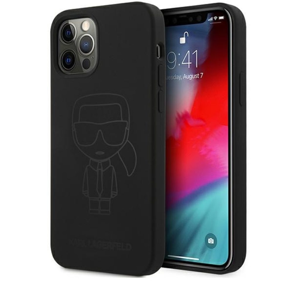  czarne hard case Silicone Iconic Outline Apple iPhone 12 Pro (6.1 cali)