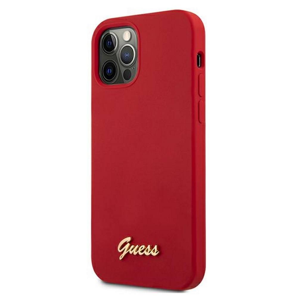  czerwone hard case Silicone Metal Logo Script Apple iPhone 12 / 2