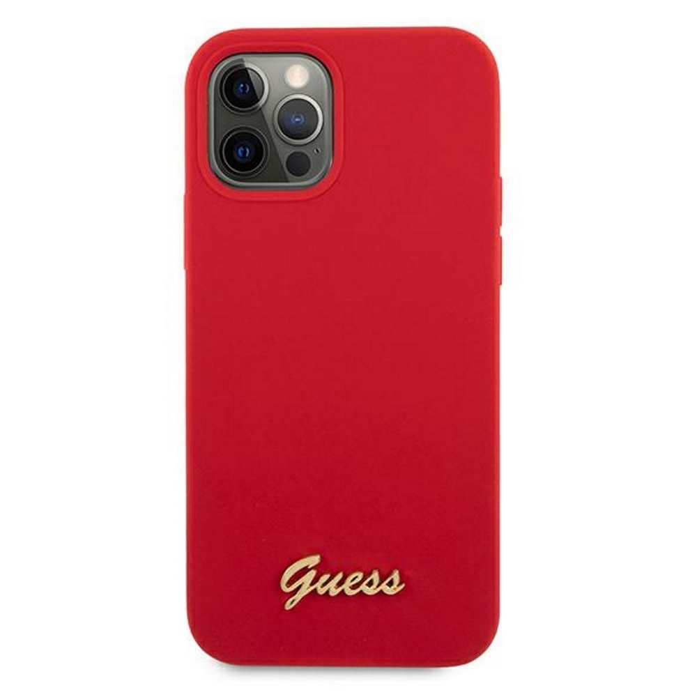  czerwone hard case Silicone Metal Logo Script Apple iPhone 12 / 3