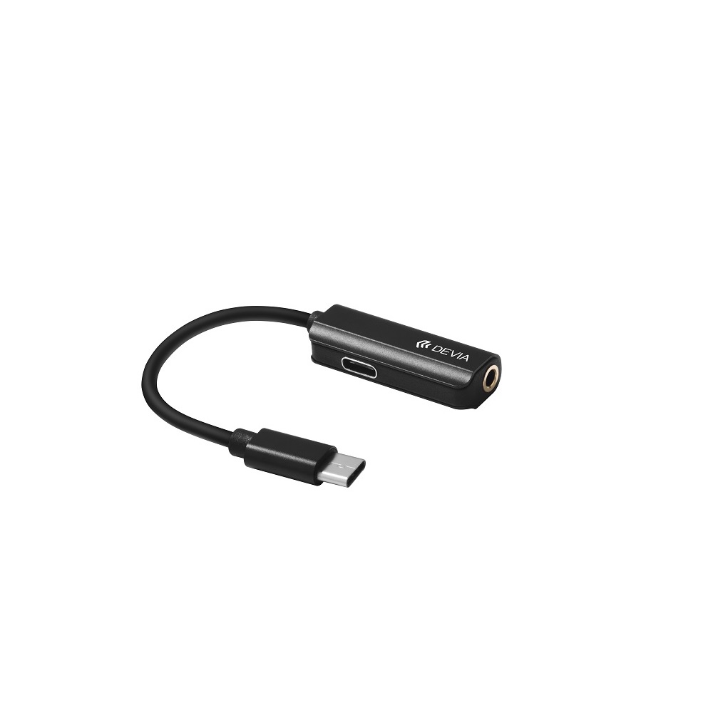 Devia adapter Smart typ-C na jack 3,5mm/typ-C czarny