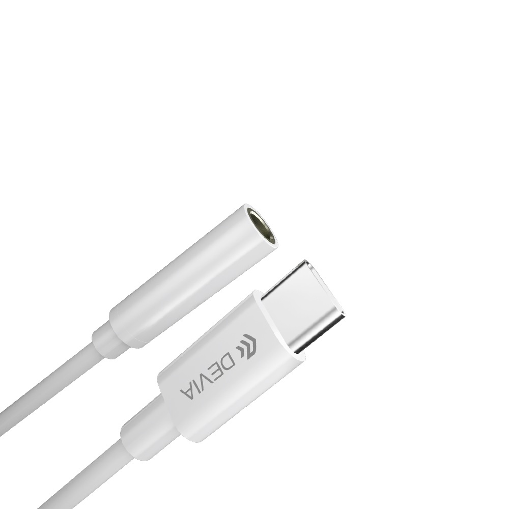 Devia adapter Smart USB-C - jack 3,5mm bia�y