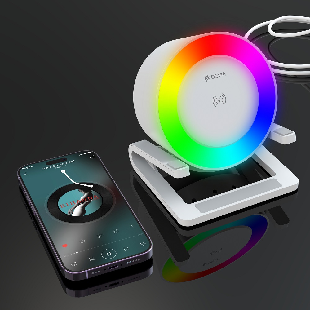 Devia g�o�nik Bluetooth I-M3 z wbudowan� �adowark� indukcyjn� 15W i lampk� / 7