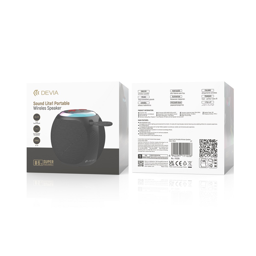 Devia g�o�nik Bluetooth Lite1 czarny / 3