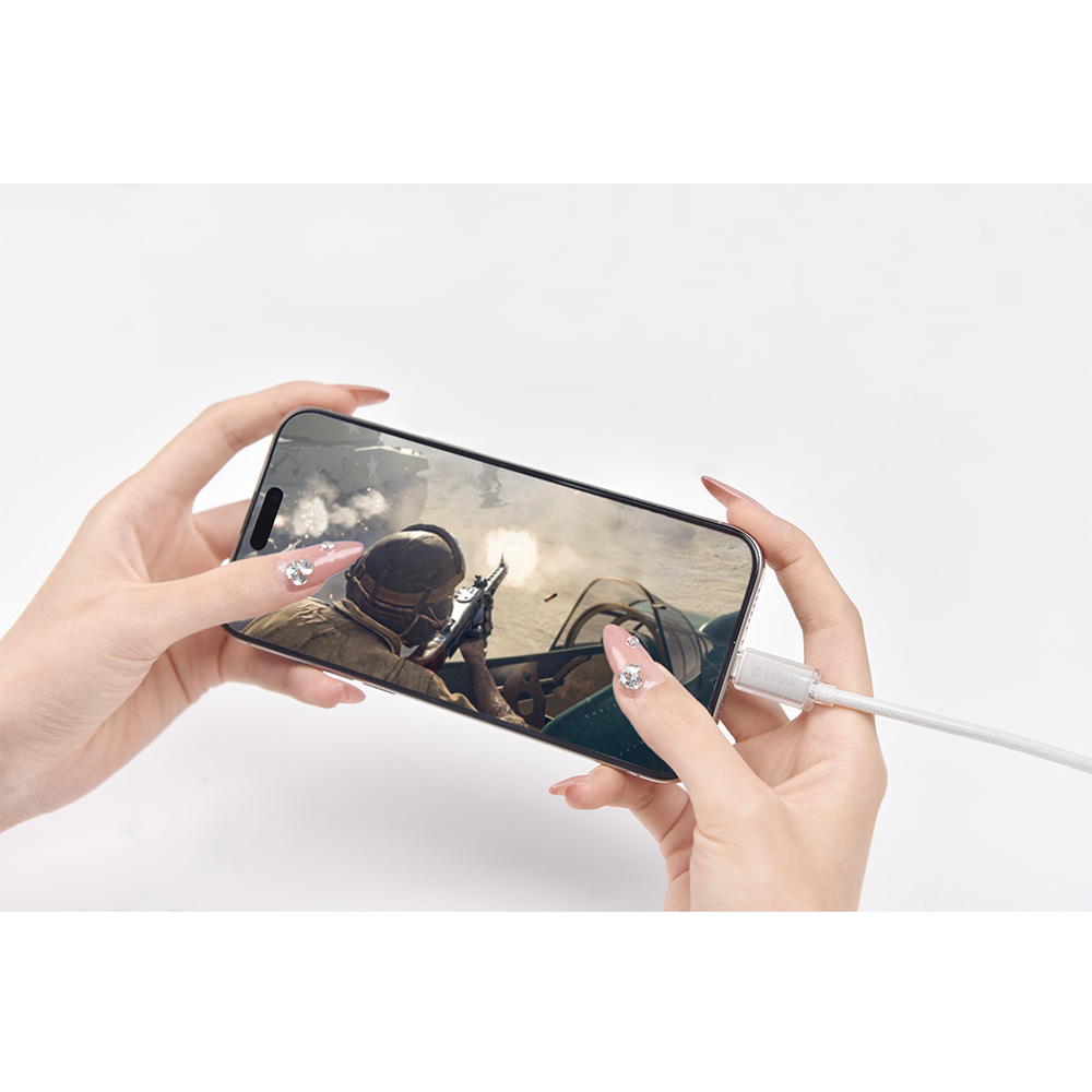 Devia kabel EC688 Extreme PD USB-C - USB-C 1,5 m 60W 3A bia�y / 5