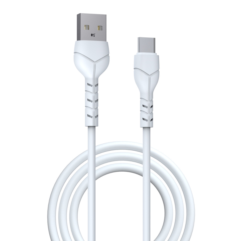 Devia kabel Kintone USB - USB-C 1,0 m 2,1A bia�y