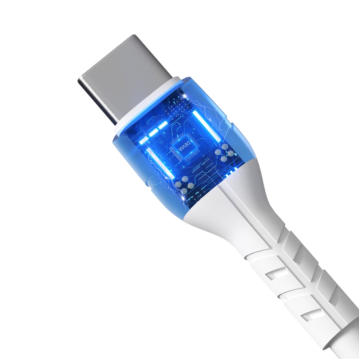Devia kabel Kintone USB-C - USB-C 1,0 m 3A bia�y / 4