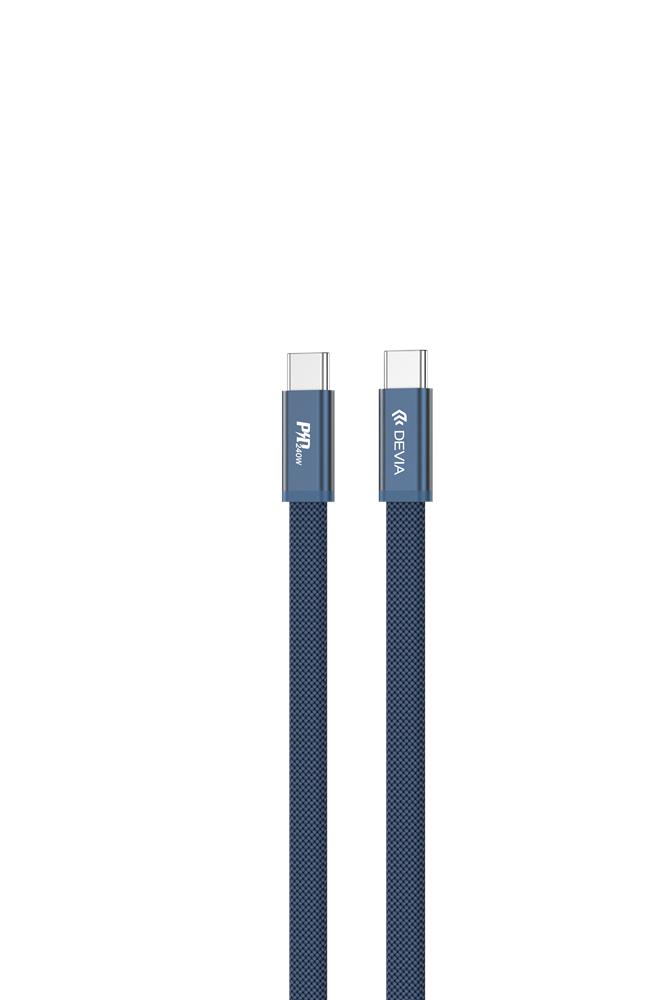 Devia Kabel Ultra3 USB-C PD 240 W, p�aski, 1,5 m, niebieski