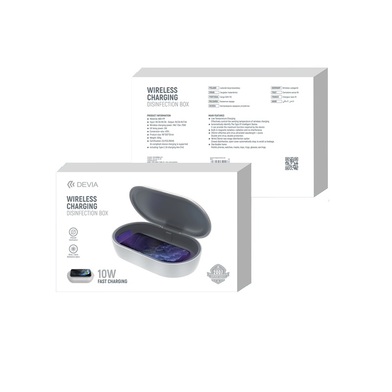 Devia �adowarka indukcyjna pude�ko dezynfekuj�ce UV bia�e 10W / 7