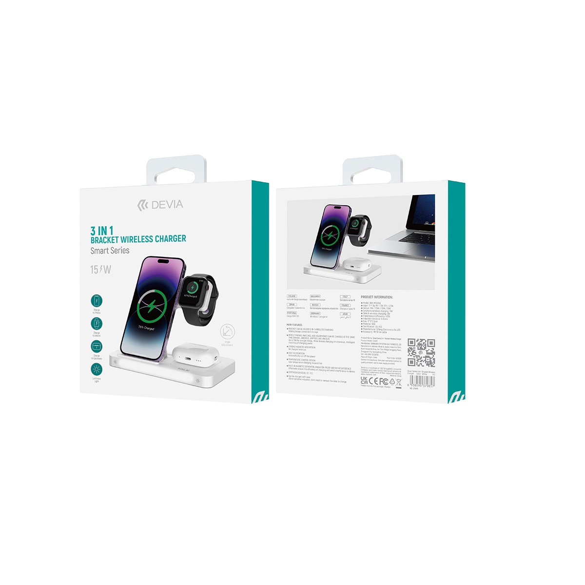 Devia �adowarka indukcyjna Smart 3w 1 15W bia�a / 2