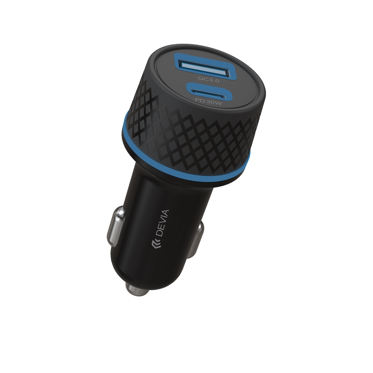 Devia �adowarka samochodowa Extreme PD QC 1x USB-C 1x USB 52,5W czarna + kabel USB-C - Lightning / 3