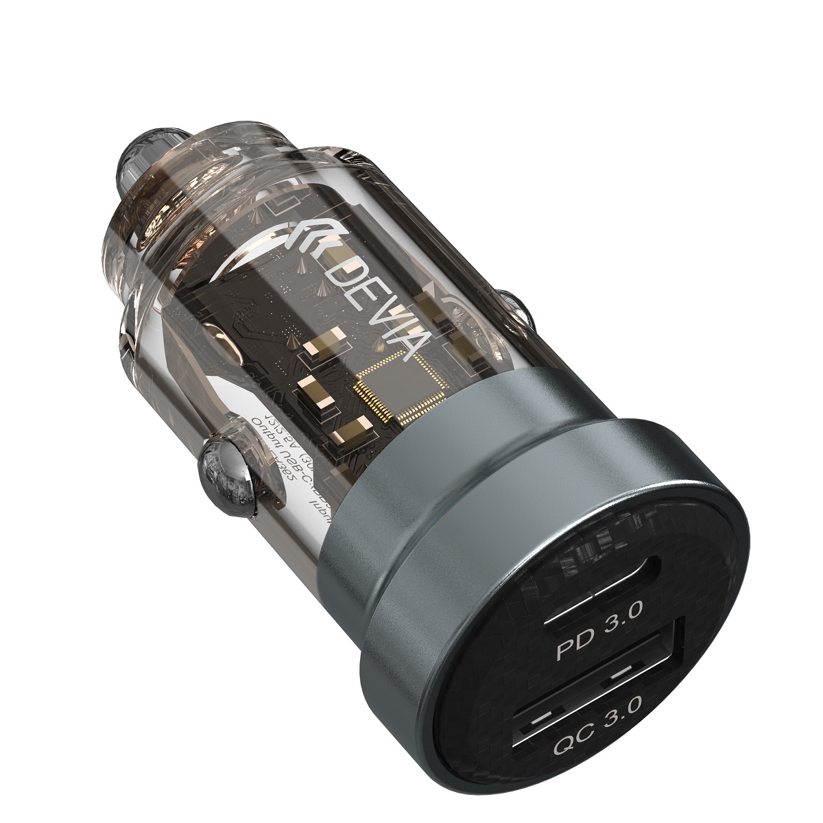 Devia �adowarka samochodowa Smart 1x USB 1x USB-C 30W czarna
