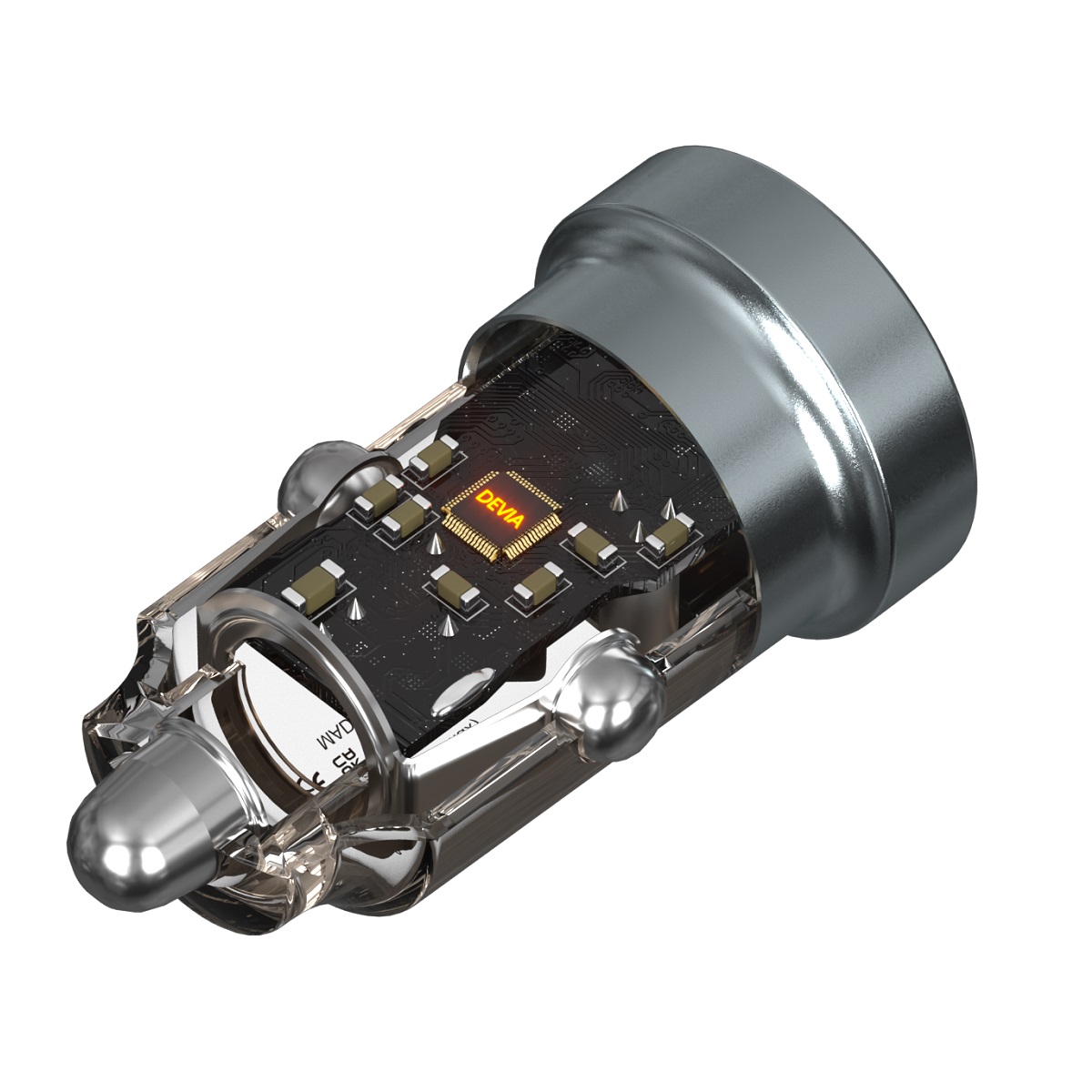 Devia �adowarka samochodowa Smart 1x USB 1x USB-C 30W czarna / 2