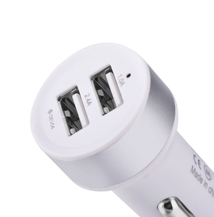 Devia �adowarka samochodowa Smart 2USB bia�a 2.4A / 4