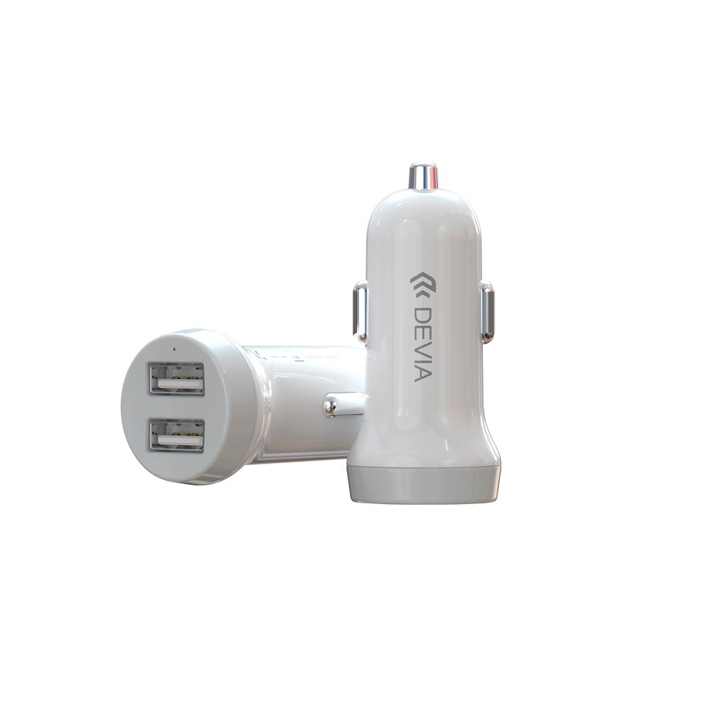 Devia �adowarka samochodowa Smart z kablem 8-pin 2USB 3,1A bia�a / 3
