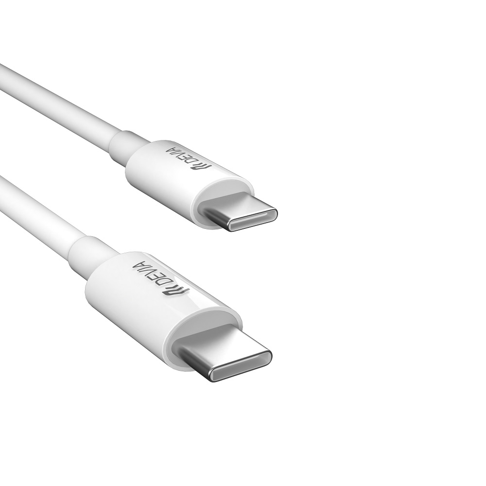 Devia �adowarka sieciowa Extreme PD GaN 65W 2x USB-C 1x USB bia�a + kabel USB-C - USB-C / 6