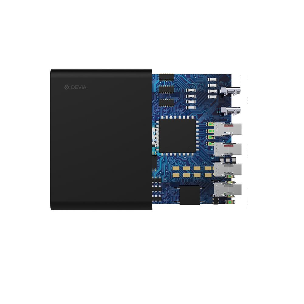 Devia adowarka sieciowa Extreme PD QC 3.0 75W 2x USB-C 4x USB czarna / 3