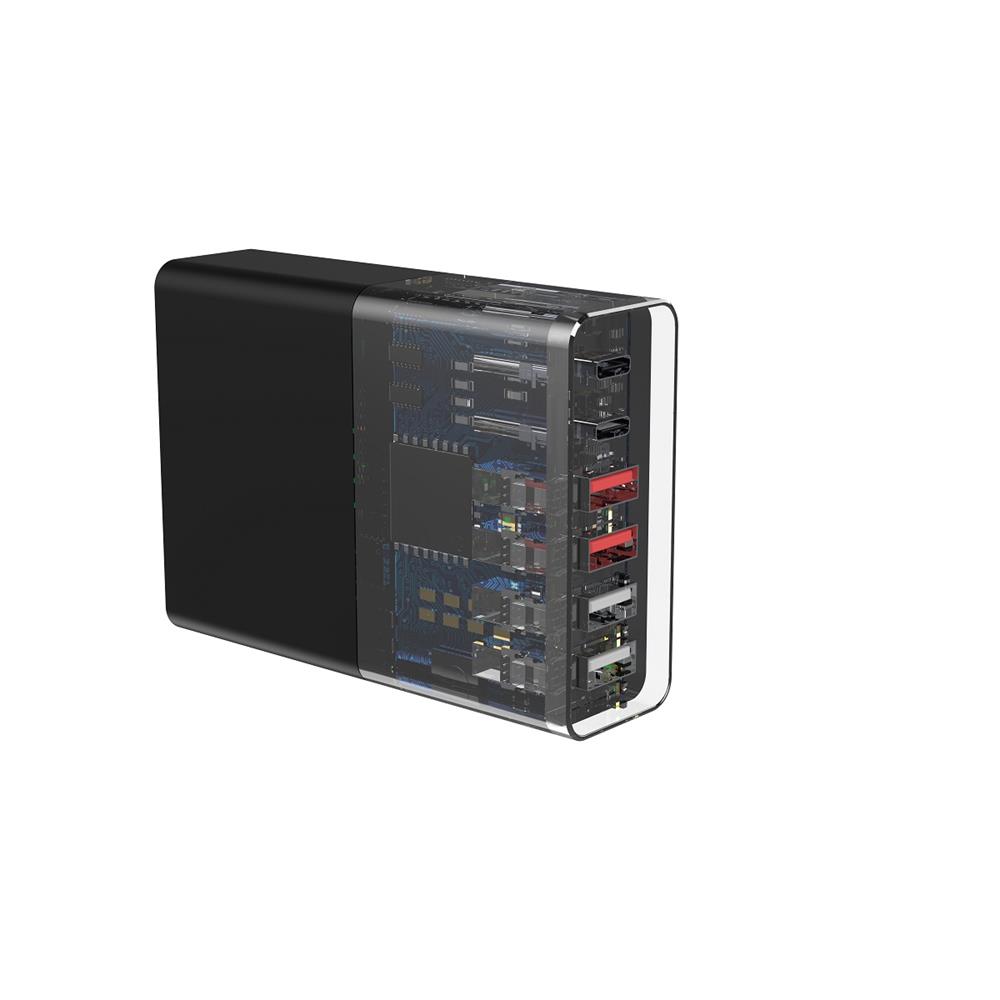Devia adowarka sieciowa Extreme PD QC 3.0 75W 2x USB-C 4x USB czarna / 4