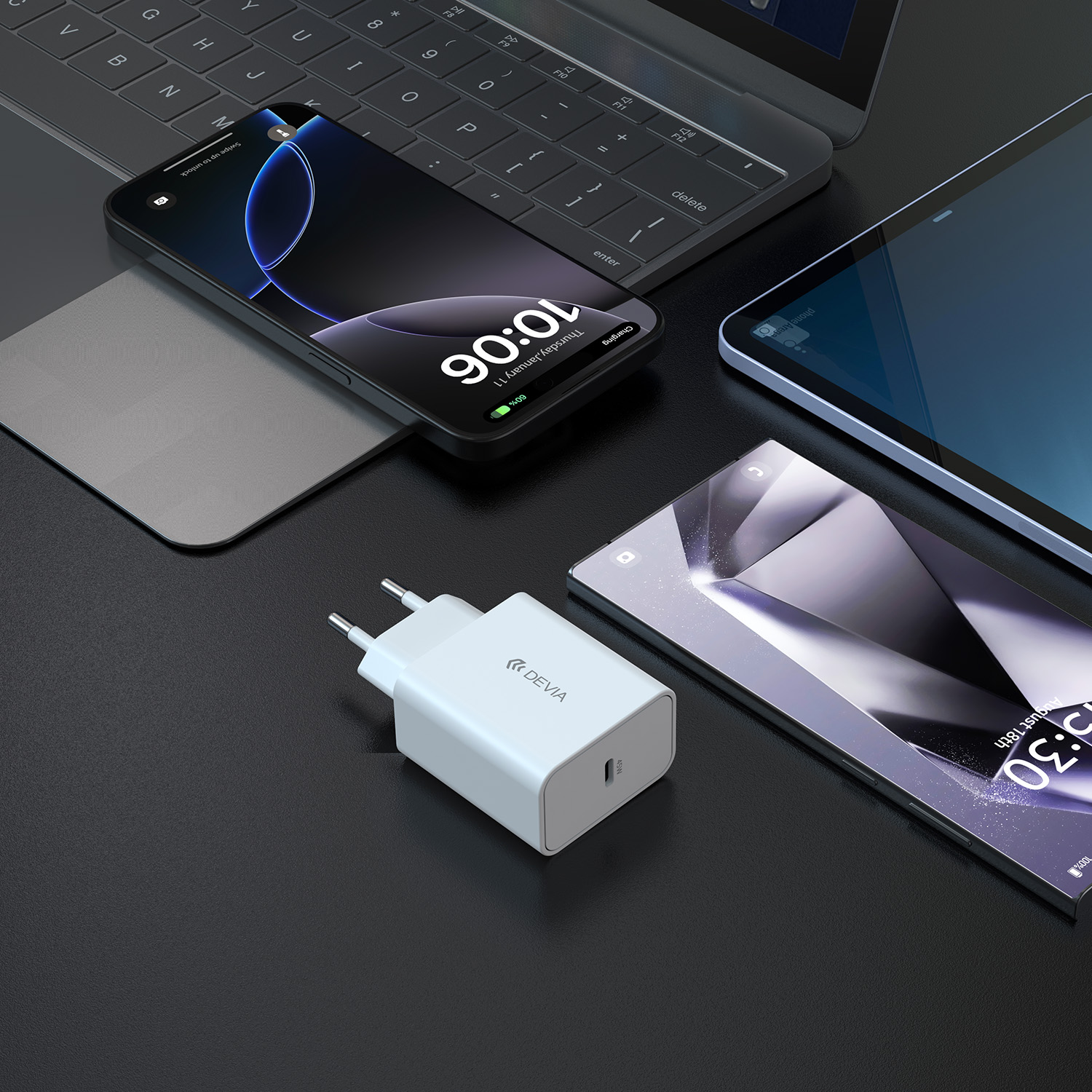 Devia �adowarka sieciowa Rocket PD 45W 1x USB-C bia�a / 7