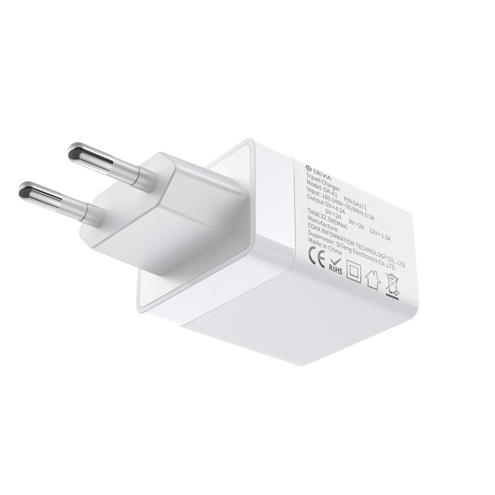 Devia �adowarka sieciowa Shark super quick charge 4,5A bia�a / 3