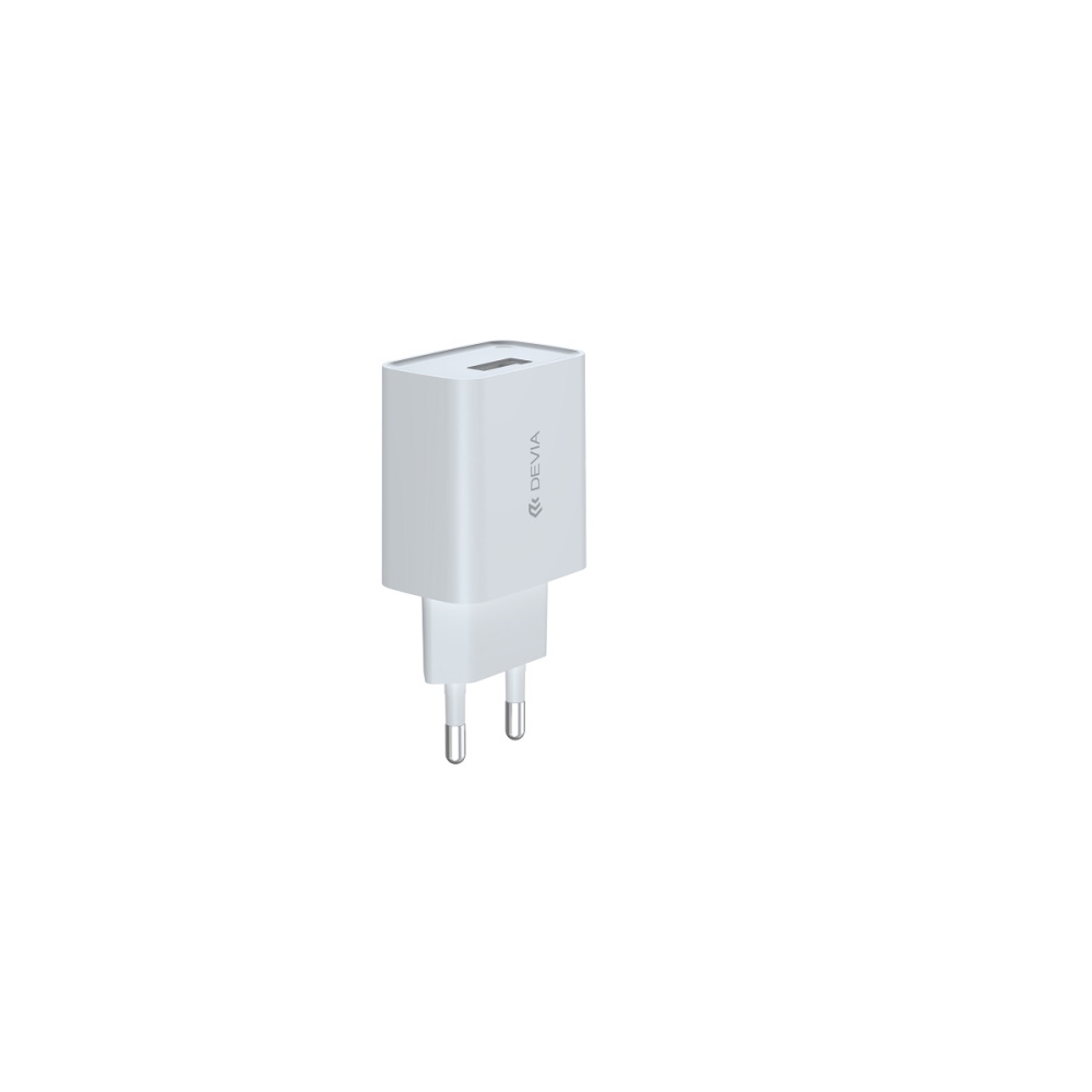 Devia �adowarka sieciowa Smart 1x USB 2,1A bia�a + kabel USB-C / 4