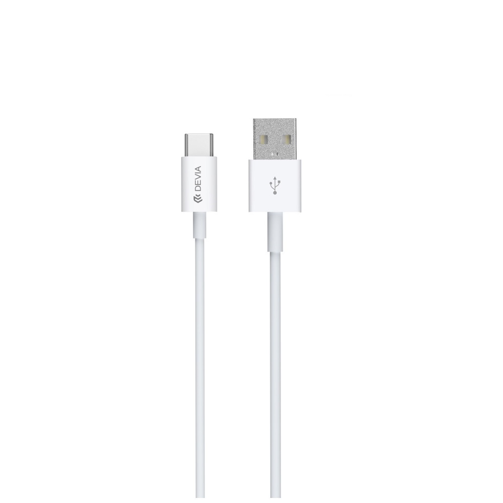 Devia �adowarka sieciowa Smart 1x USB 2,1A bia�a + kabel USB-C / 7