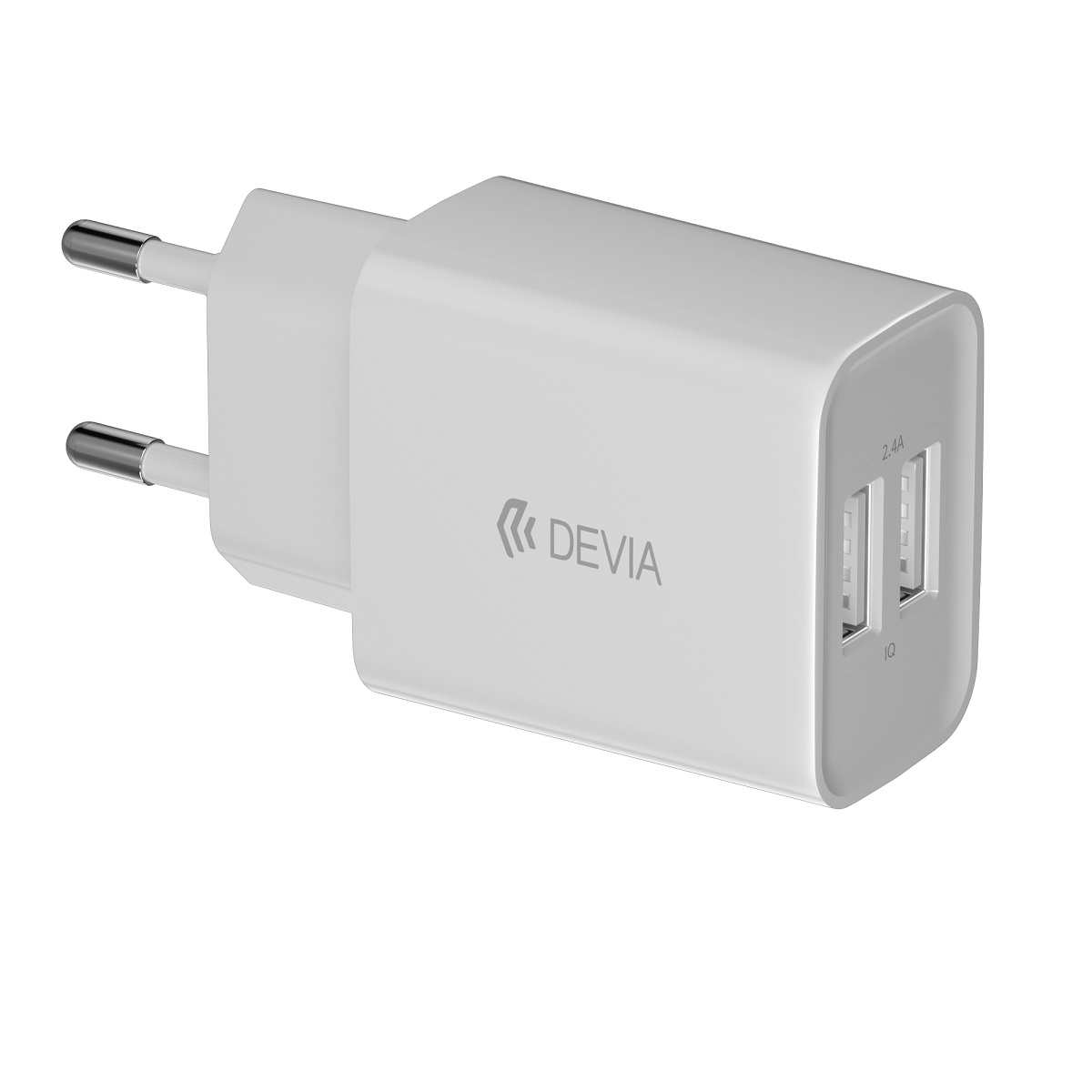 Devia adowarka sieciowa Smart 2x USB 2,4A biaa + kabel microUSB / 2
