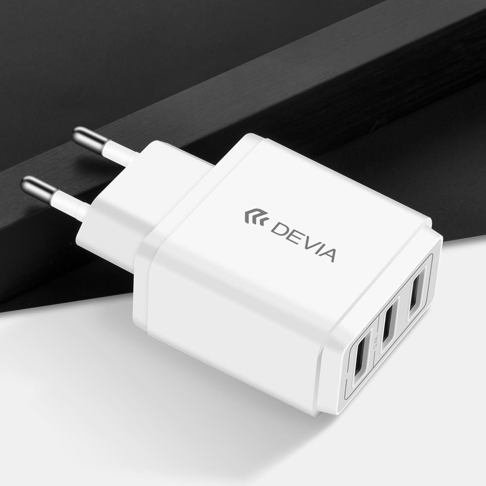 Devia �adowarka sieciowa Smart 3USB 3,1A bia�a / 4