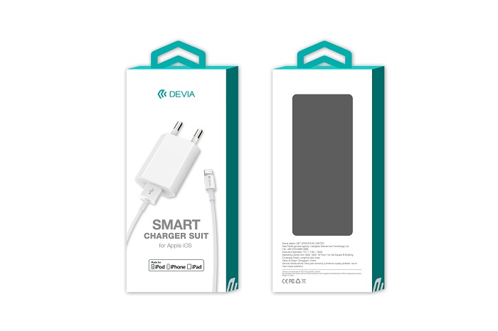 Devia adowarka sieciowa Smart MFI USB 1A biaa / 3