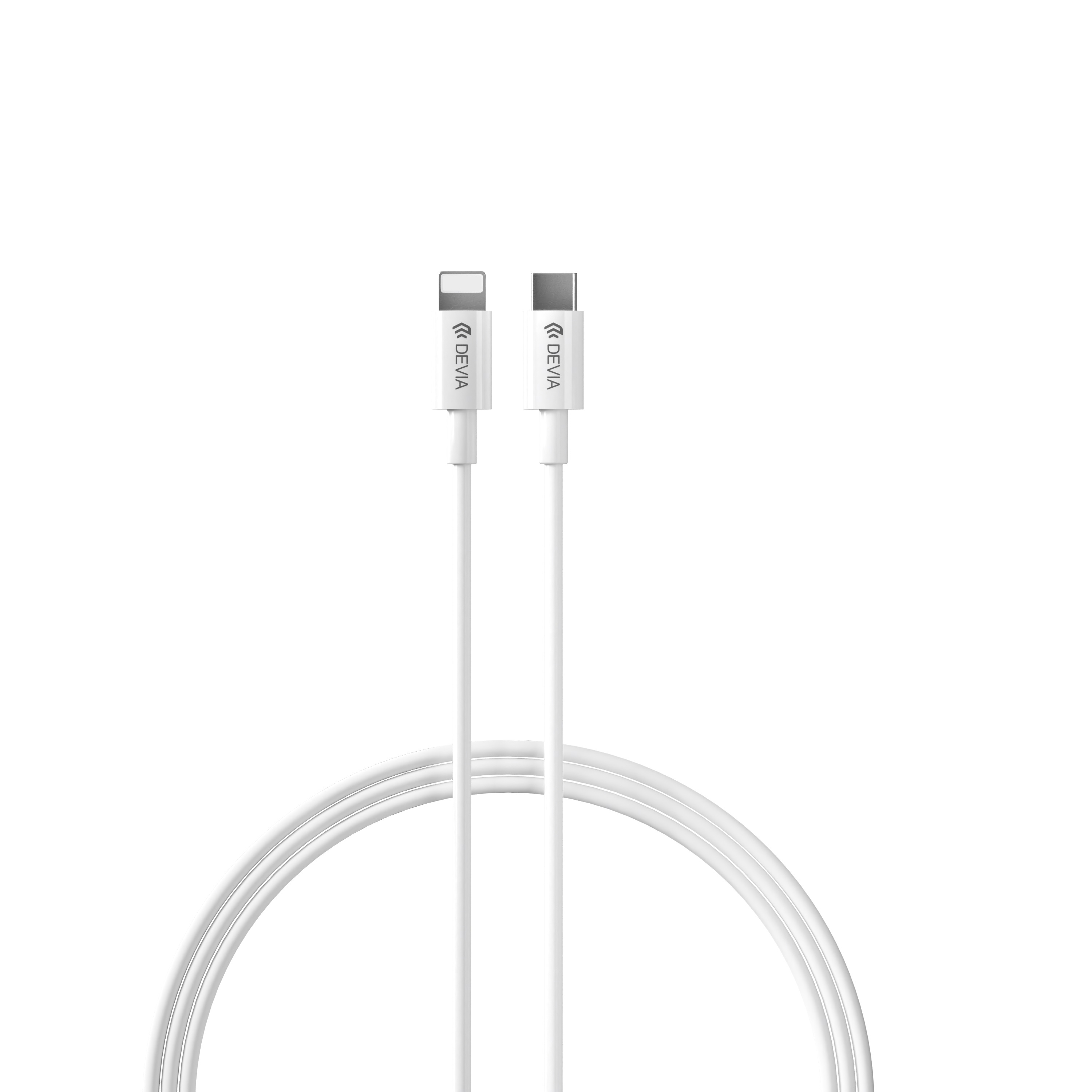 Devia �adowarka sieciowa Smart PD 20W 1x USB-C bia�a + kabel Lightning - USB-C V2 / 3