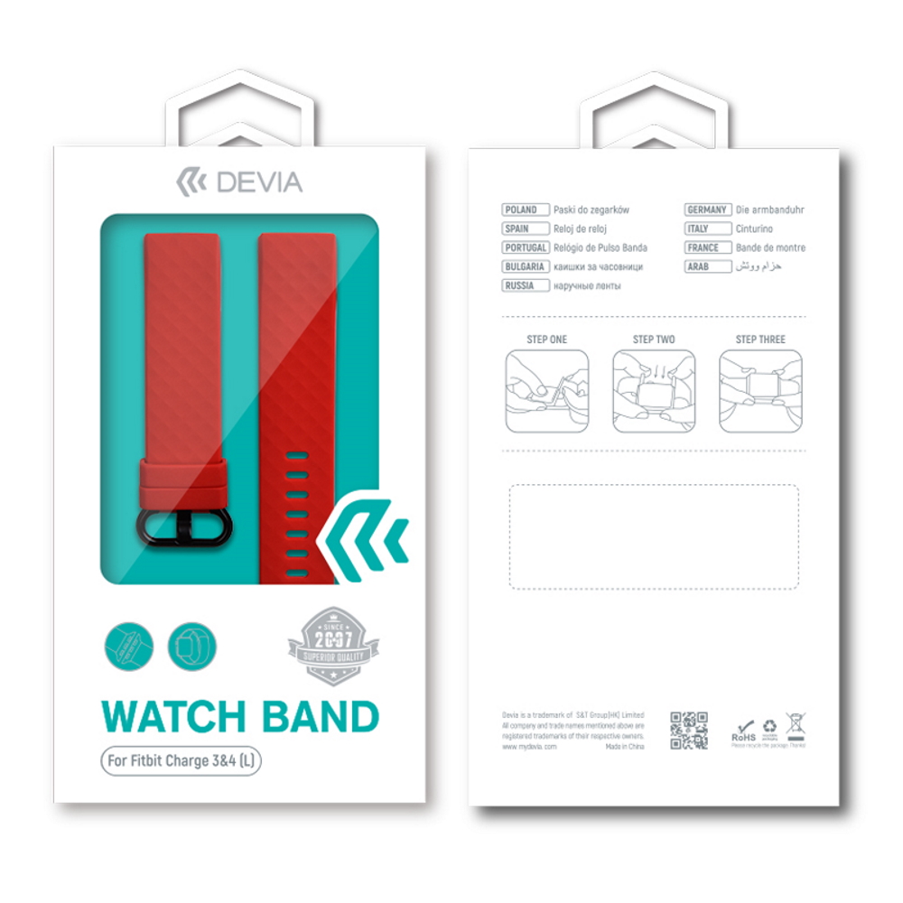 Devia pasek Deluxe Sport do Fitbit Charge 3 / Charge 4 white S / 2