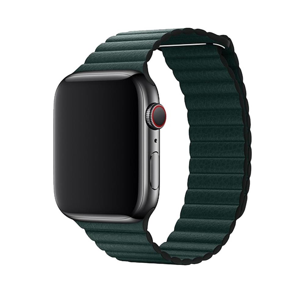 Devia pasek Elegant Leather Loop do Apple Watch 44mm/ 42mm forest green