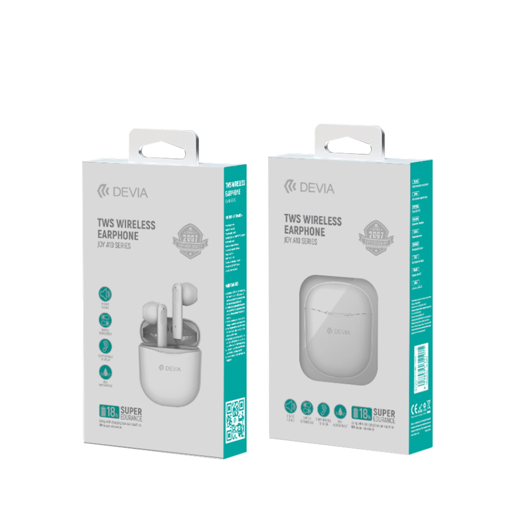 Devia s�uchawki Bluetooth TWS Joy A10 bia�e / 4