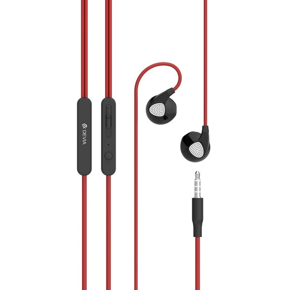 Devia s�uchawki przewodowe D2 Ripple czerwone