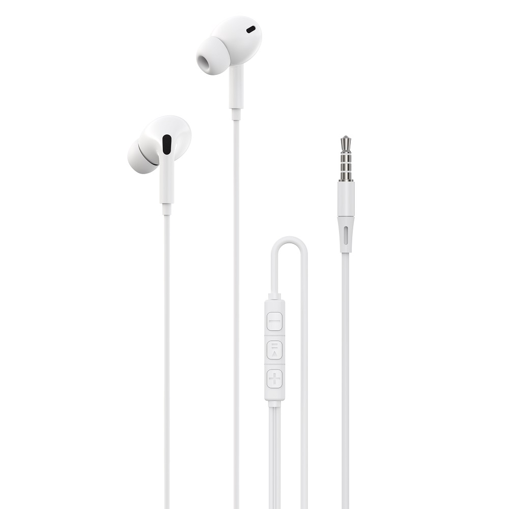 Devia s�uchawki przewodowe Kintone A2 jack 3,5mm dokana�owe bia�e / 2