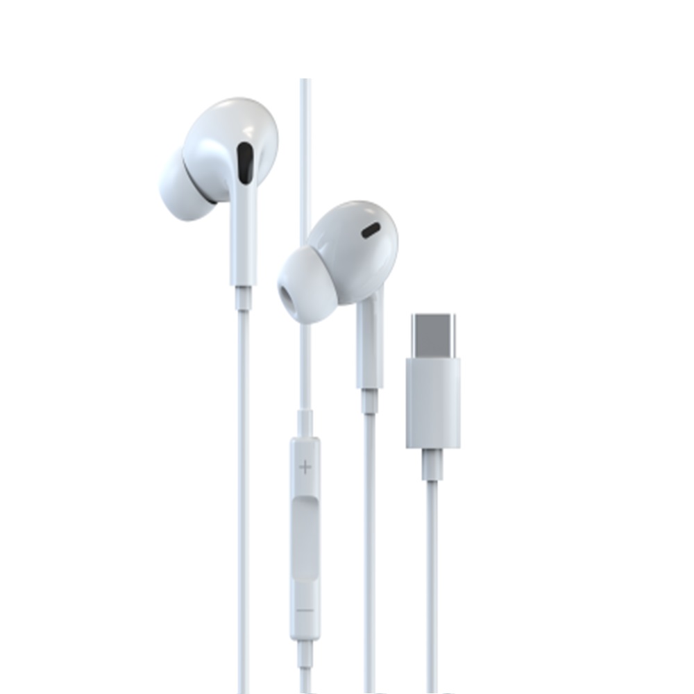 Devia s�uchawki przewodowe Smart typ-C bia�e dokana�owe