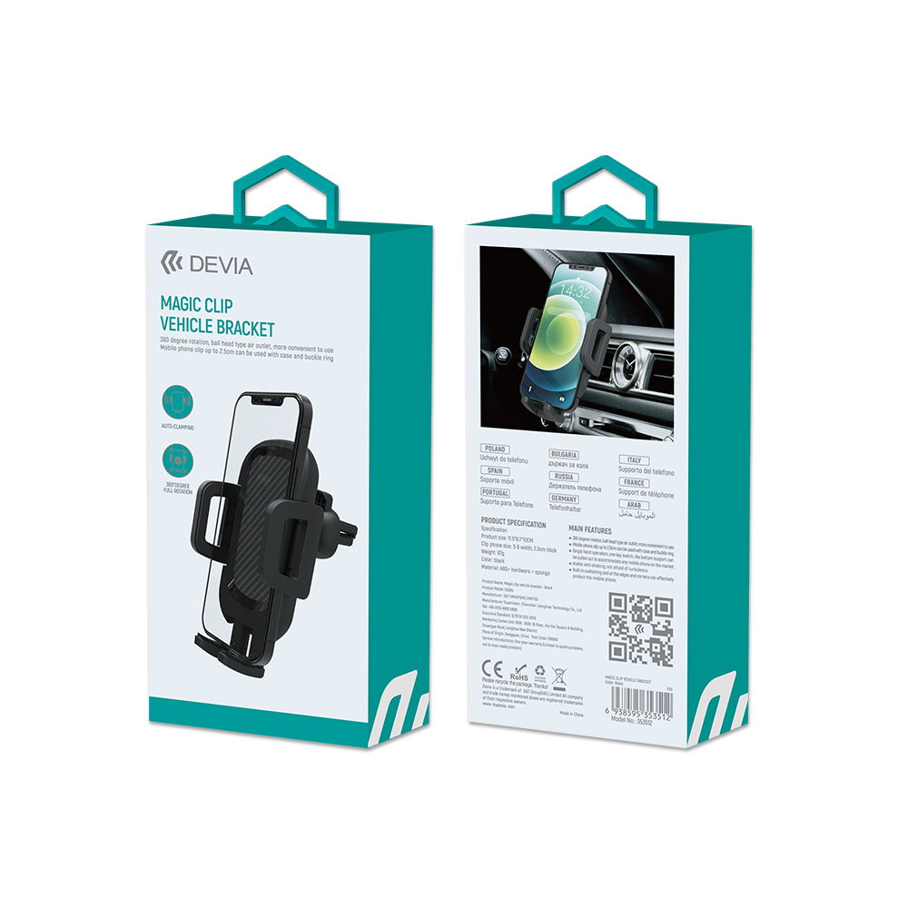 Devia uchwyt samochodowy Magic Clip czarny do kratki / 6