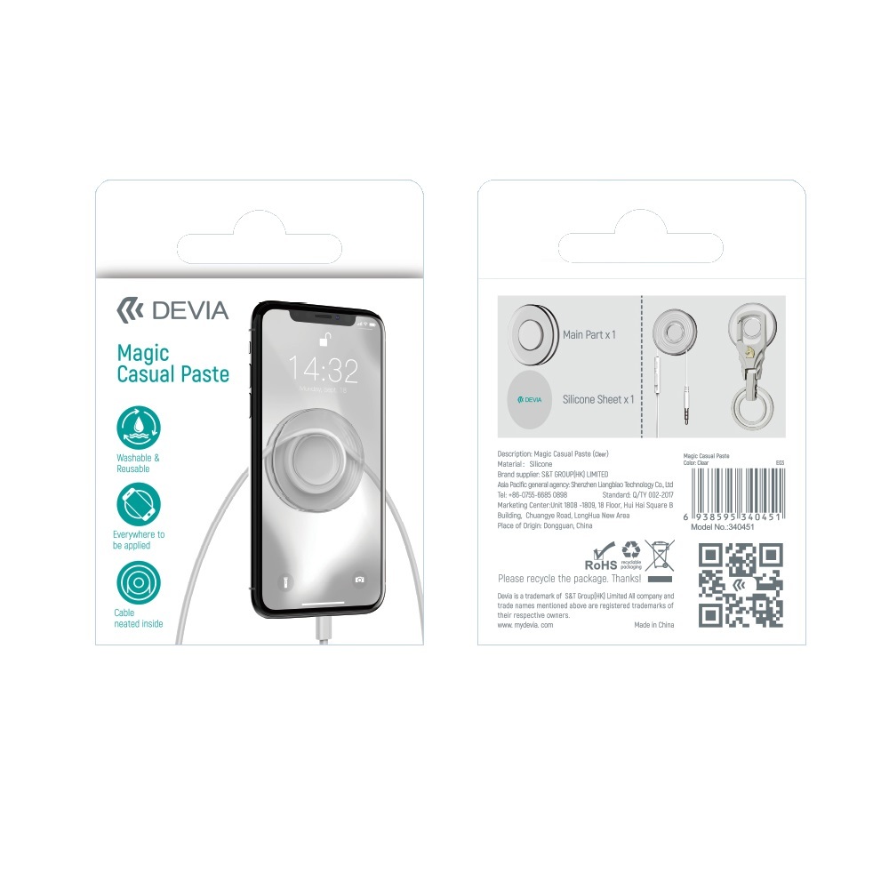 Devia uchwyt uniwersalny Magic sticker prze�roczysty / 9